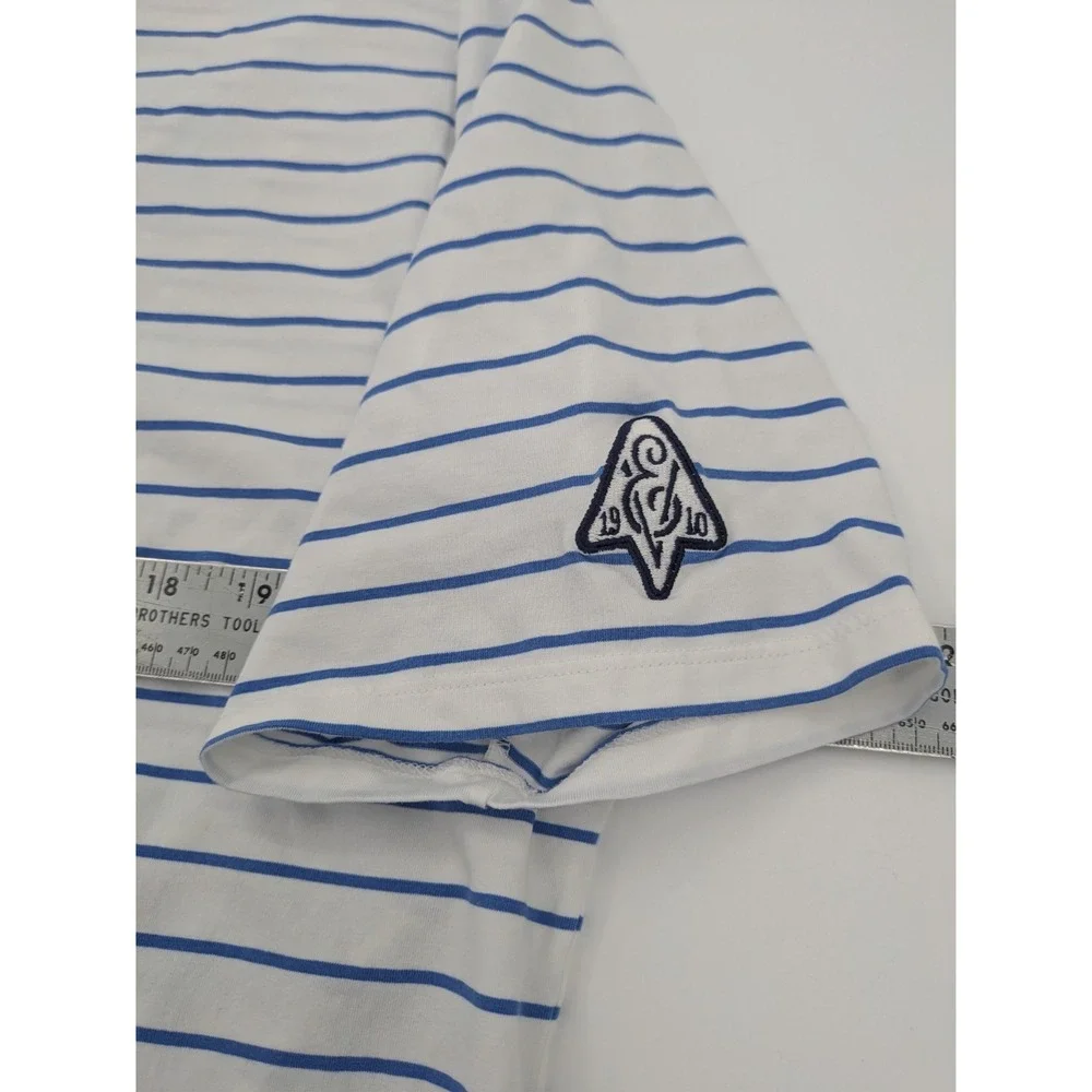B Draddy Polo Mens XLarge White Stripe Golf‎ Edgewood Valley Country Club